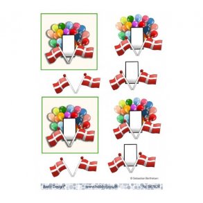 3D ark Flag og balloner M27