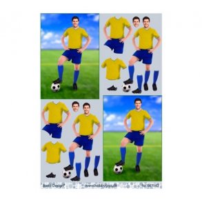 3D ark fodbold,dreng,gul bluse M8