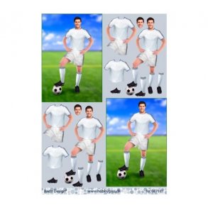 3D ark fodbold,dreng,hvid bluse M8