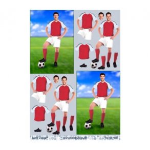 3D ark fodbold, dreng, r�d bluse M8