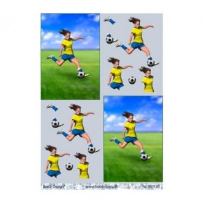 3D ark fodbold,pige,gul bluse M8