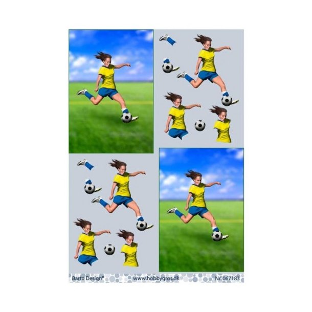 3D ark fodbold,pige,gul bluse M8