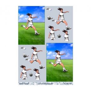 3D ark fodbold,pige,hvid bluse M8