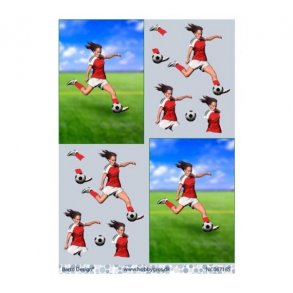 3D ark fodbold,pige,r�d bluse M8