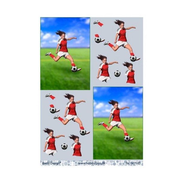 3D ark fodbold,pige,rd bluse M8