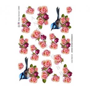 3D ark fugl p� roser M19