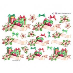 3D ark Gaver med juleroser M43