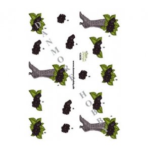 3D ark gr damestvle & blomst M2