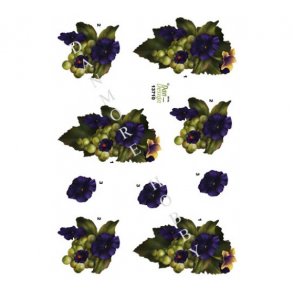 3D ark Gr�nne druer og blomst M12