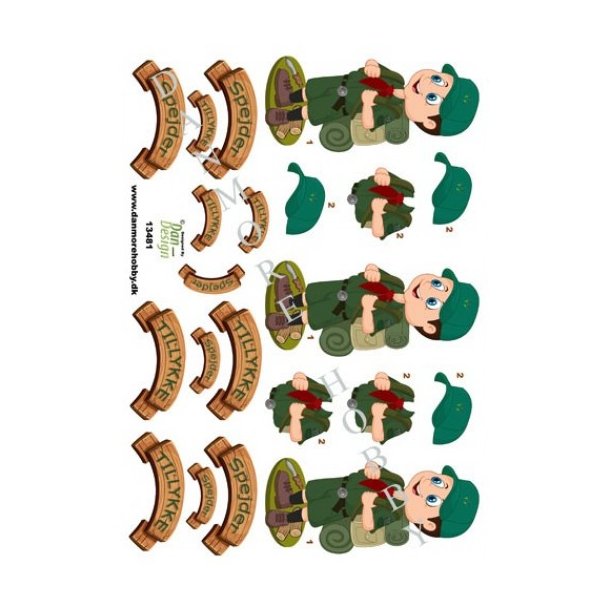 3D ark Grn spejderdreng M23