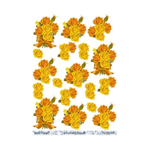 3D ark gul blomst M1