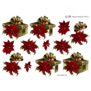 3D ark Guldpakke og rd julestjerne M41