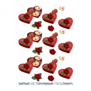 3D ark hjerte�ske med rose M15A