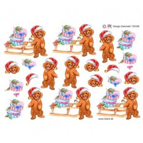 3D ark Hund med klk og gaver M13