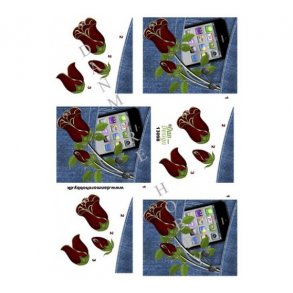 3D ark iphone i jeanslomme & blomst M6