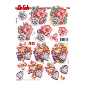 3D ark juleblomst & kugle M25