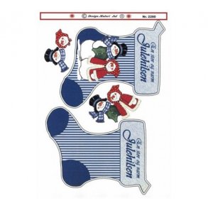 3D ark julesok med snemand &kone M25