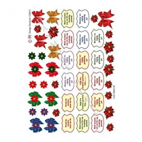 3D ark juleteks og blomster M16