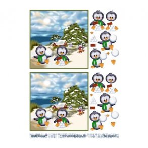 3D ark jul pingviner M15