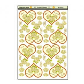 3D ark kobberbryllup hjerter M10