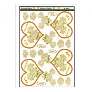 3D ark kobberbryllup hjerter M10