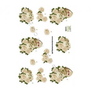 3D ark kobberhjerte m blomster M13