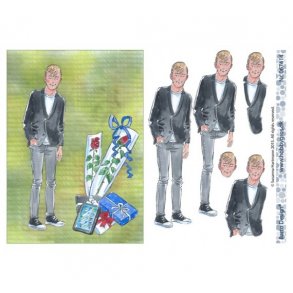 3D ark konfirmand dreng, A5 lyst hr M37