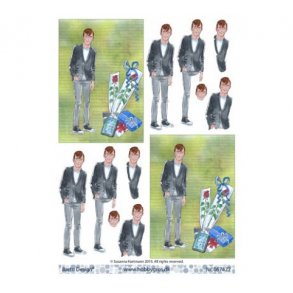 3D ark konfirmand dreng, brunt hr M37