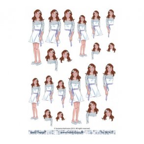 3D ark konfirmandinde med brunt hr M37