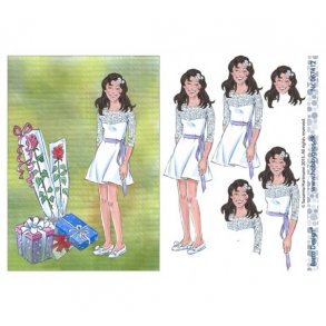 3D ark konfirmand pige A5 sort hr M37