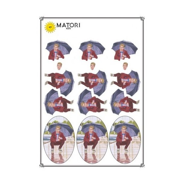 3D ark Konfirmationsdreng med paraply M34