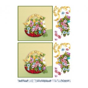 3D ark Kurv med blomster M15A