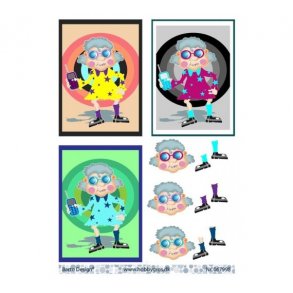 3D ark ldre dame med mobil M29