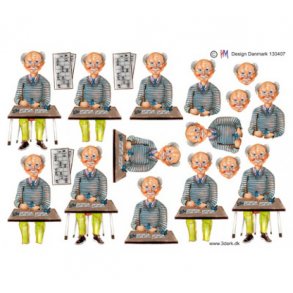 3D ark ldre mand banko M25