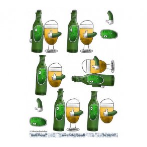 3D ark lflaske og glas M42