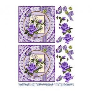 3D ark lilla blomst M29