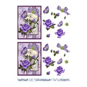 3D ark Lilla blomst med sommerfugl M29