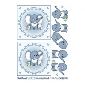 3D ark lysebl elefant M29