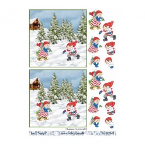 3D ark Nissebrn leger med snebolde M15