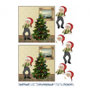 3D ark nissefar danser om juletr M33