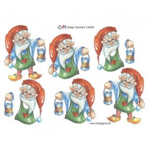 3D ark Nissefar med lanterne M3