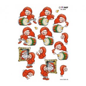 3D ark Nisse med tromme & billed M10