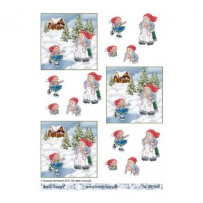 3D ark Nissemor og nissepige, sm motiver M45