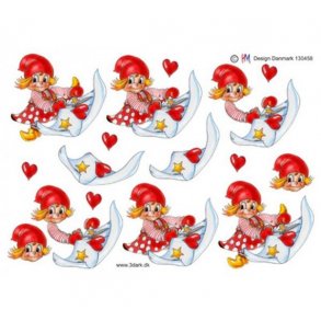 3D ark Nissepige med juleklip M23