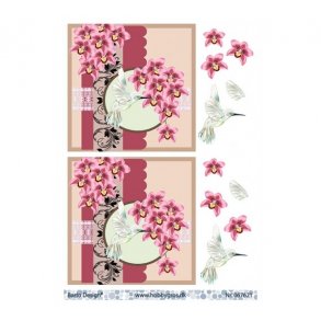 3D ark Orkideer og fugl M4