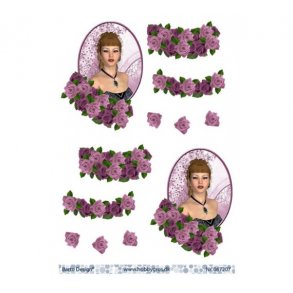 3D ark pige i blomsterkrans M24