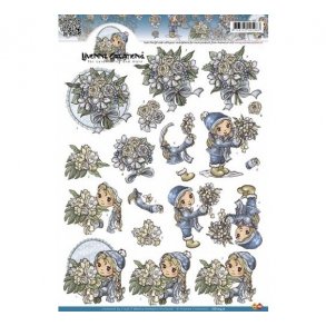 3D ark pige med blomster YD M17