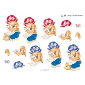 3D ark Pige med hundehvalp M25