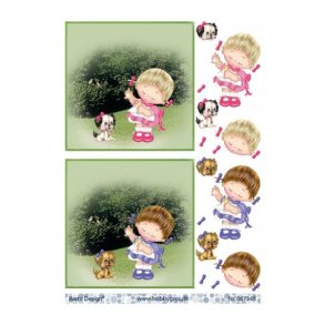 3D ark pige med hund M29