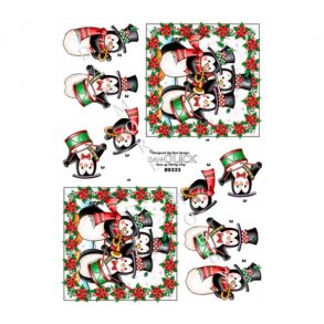 3D ark Pingviner - julekor M12